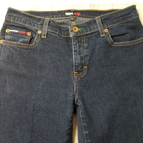TOMMY JEANS Midrise Straight Leg Dark Wash A7-0200 - Picture 1 of 4